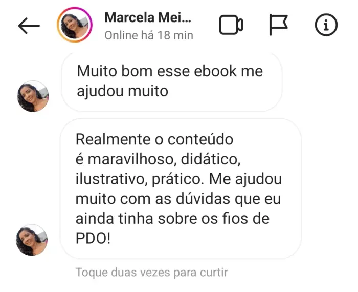 Depoimento de aluna sobre o Manual Prático de Fios